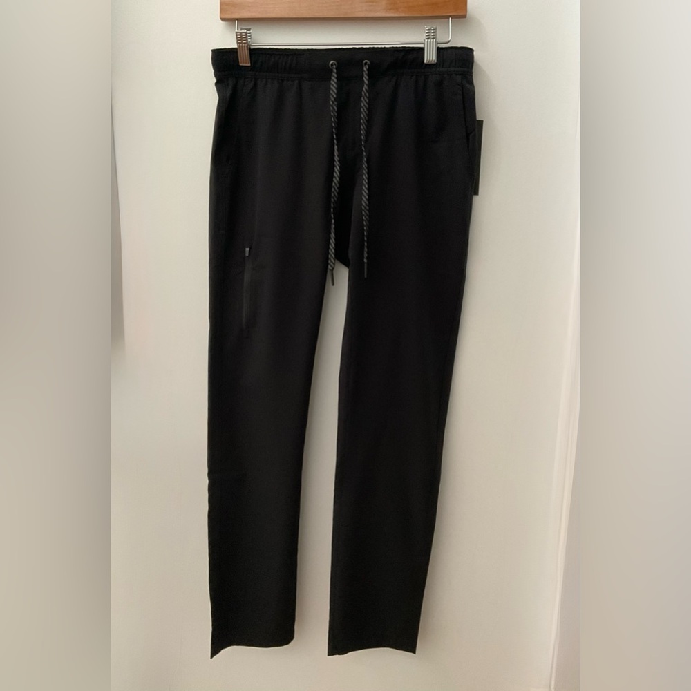 ANETIK Black Joggers with Stretchy Fabric and Tapered Legs